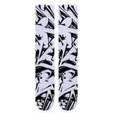 Graffiti Black & White Snow Socks