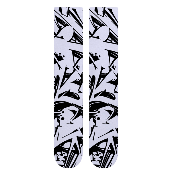 Graffiti Black & White Snow Socks