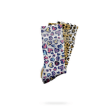 Leopard Print Hearts Glitter Socks