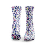 Leopard Print Heart Socks