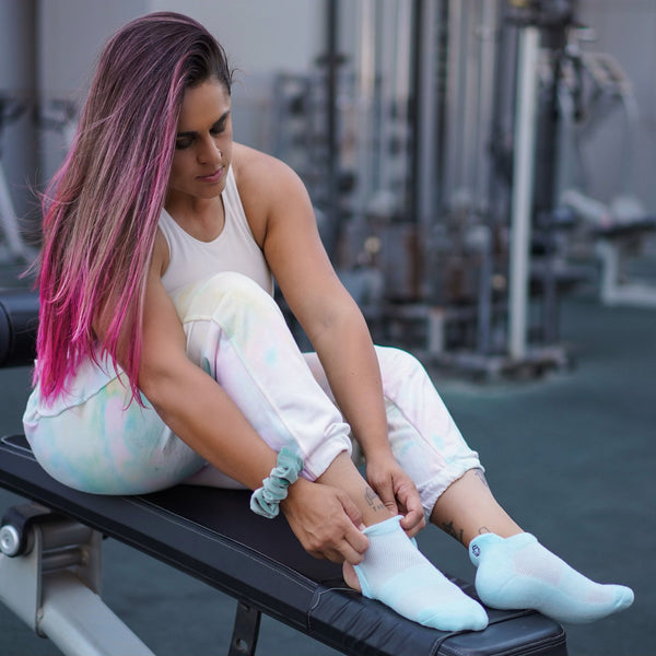 ankle socks blue crossfit no show socks