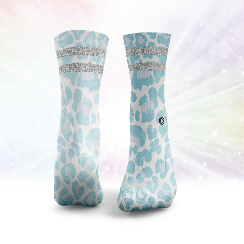 Leopard Print Glitter Socks