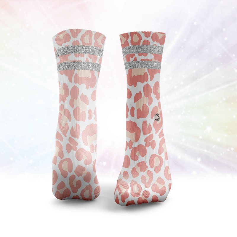 Leopard Print Glitter Socks