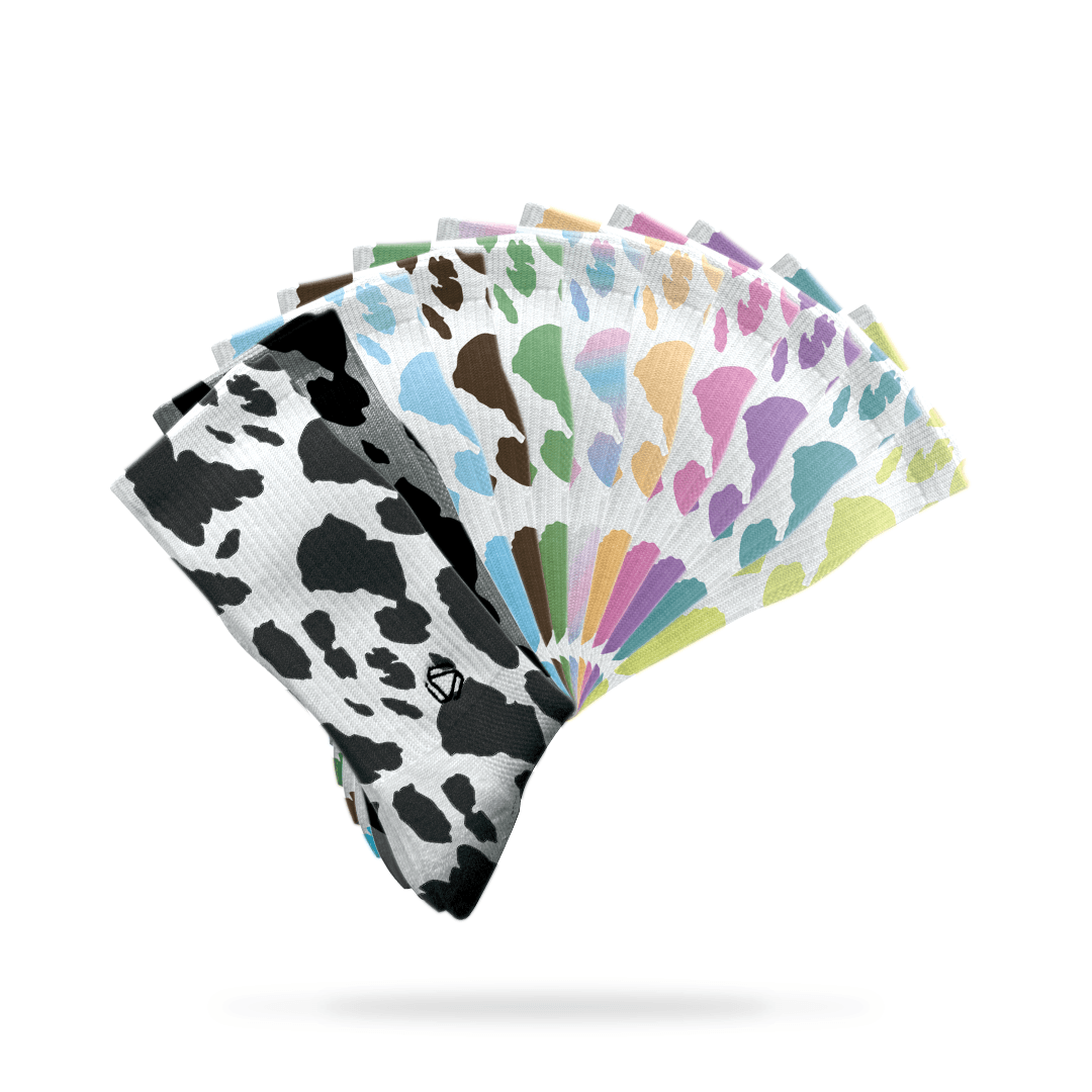 Crew - Cow Print - Socks - Black & White – HEXXEE