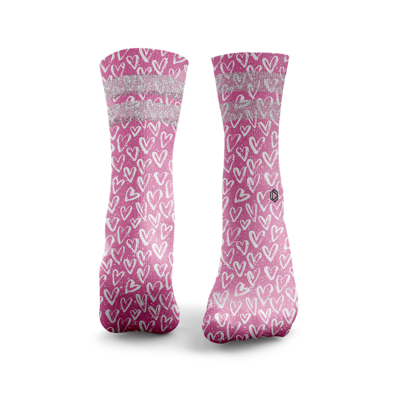 Hearts Glitter Socks