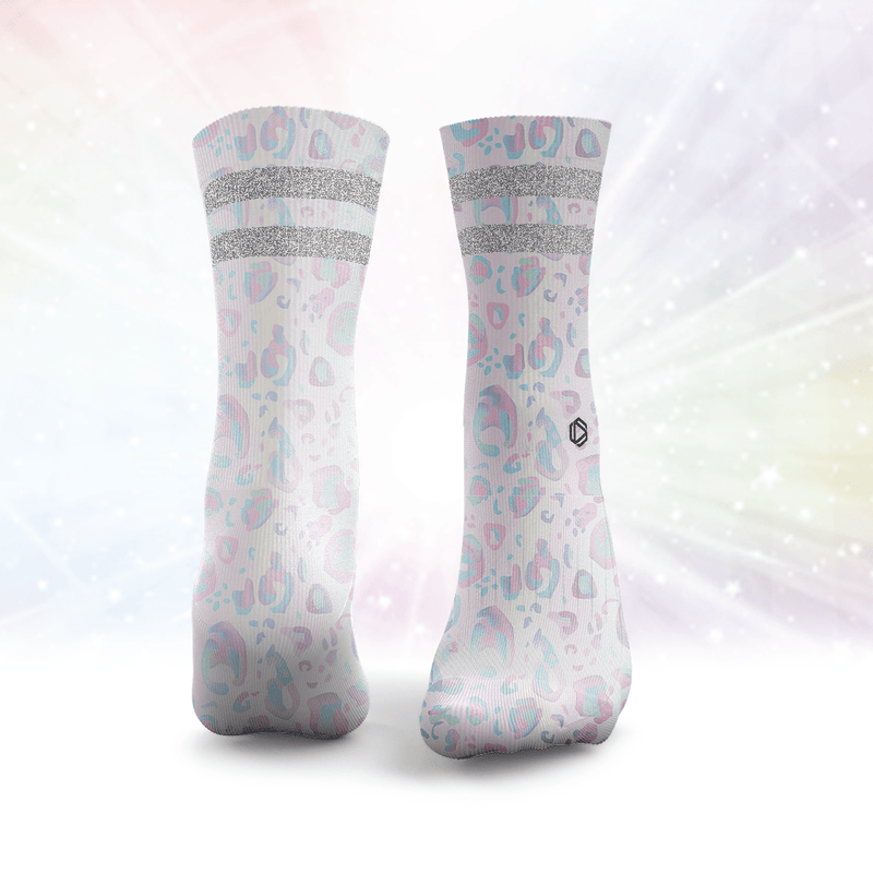 Leopard Print Glitter Socks