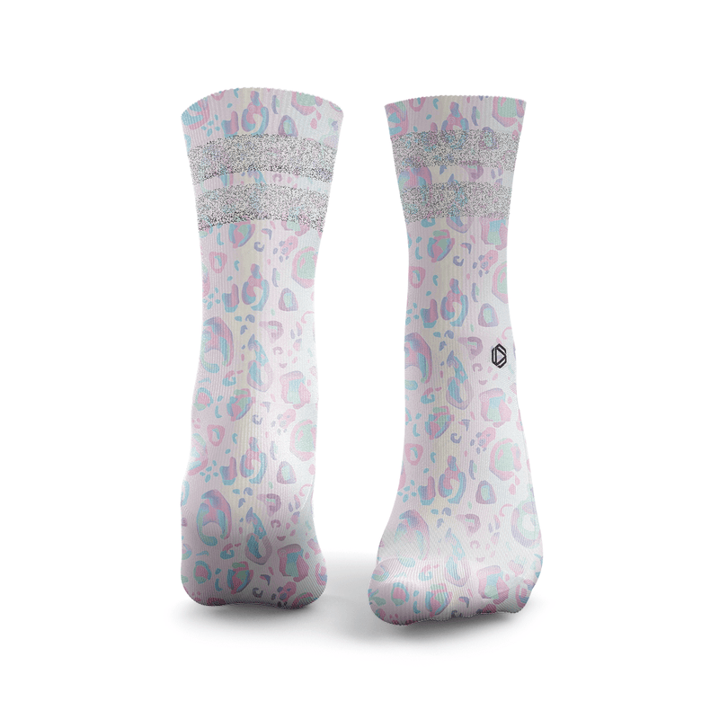 Leopard Print Glitter Socks