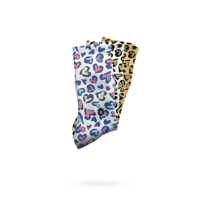 Leopard Print Heart Socks