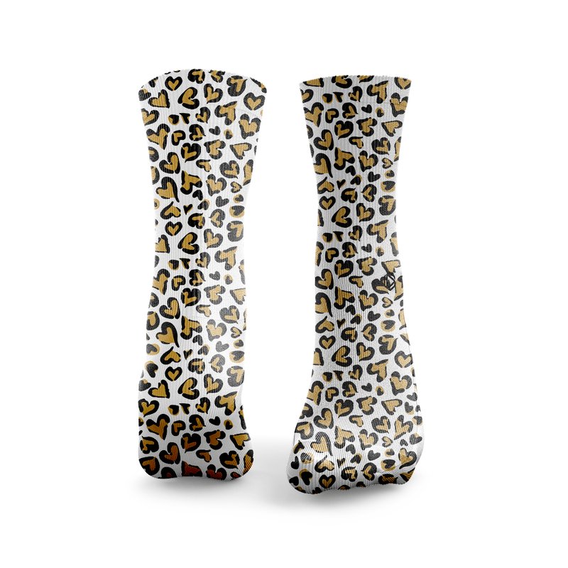 Leopard Print Heart Socks