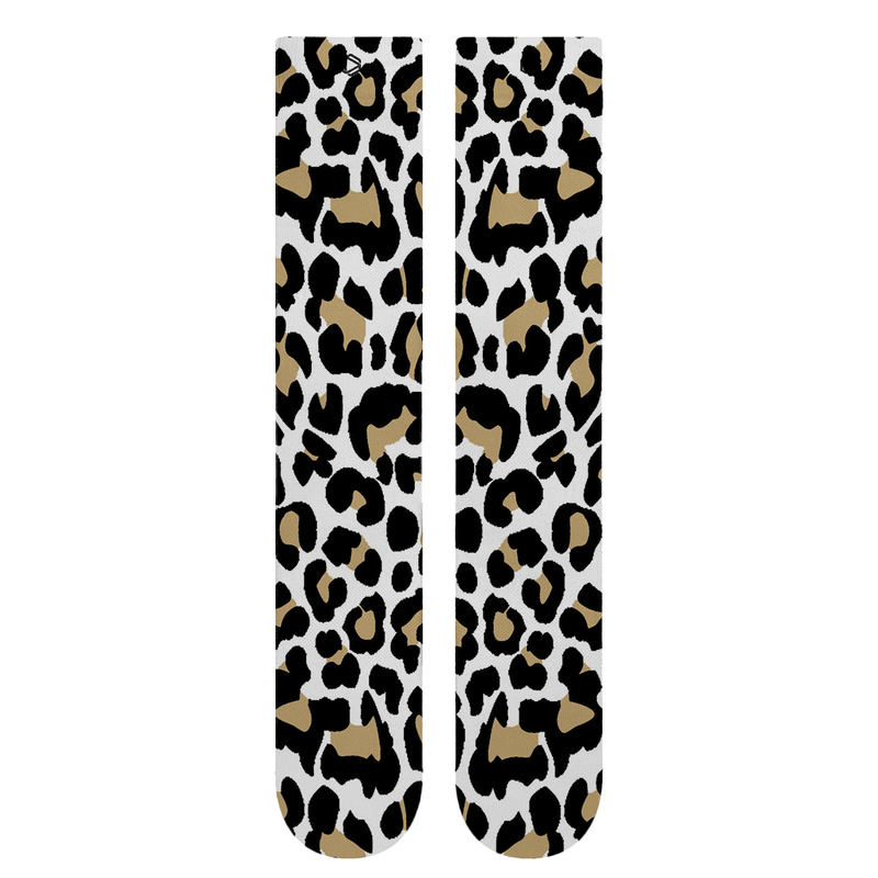 Leopard Print Original White Weightlifting Socks