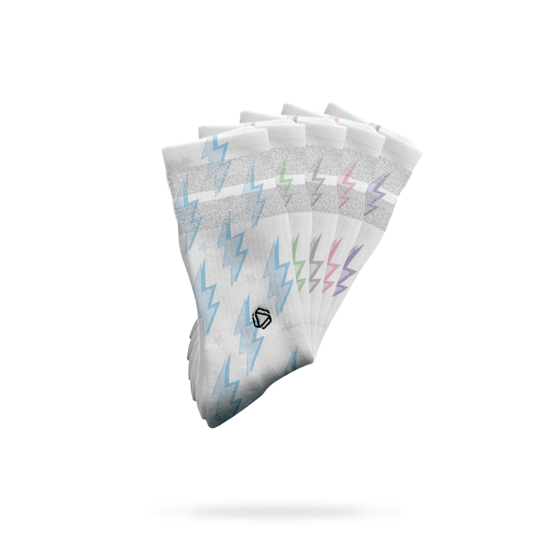 Lightning Bolts Glitter Socks