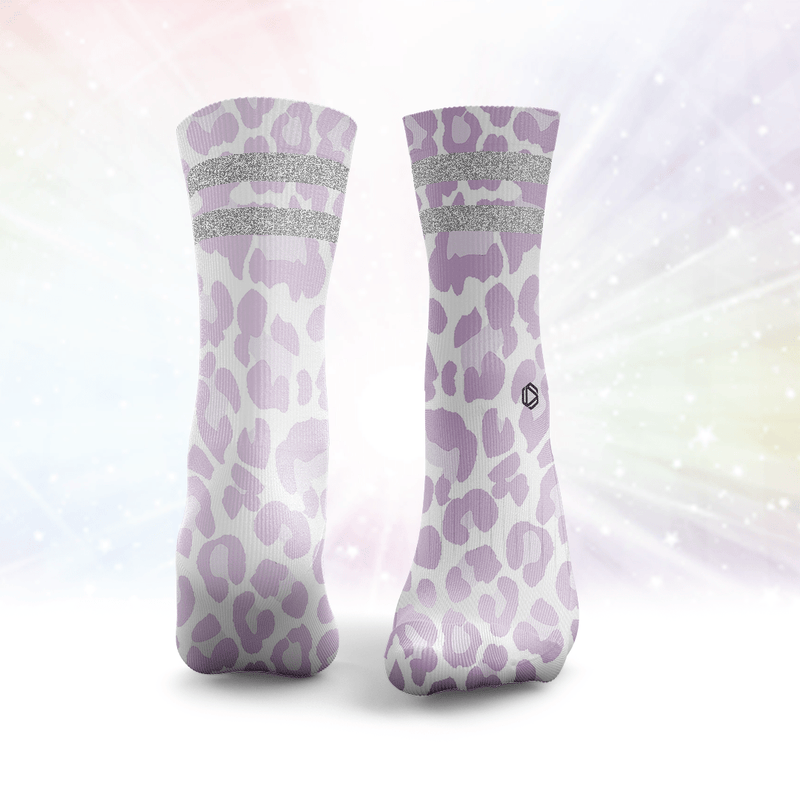 Leopard Print Glitter Socks