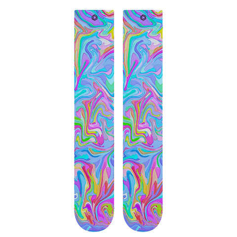 Marble Multicoloured Weightlifting Socks
