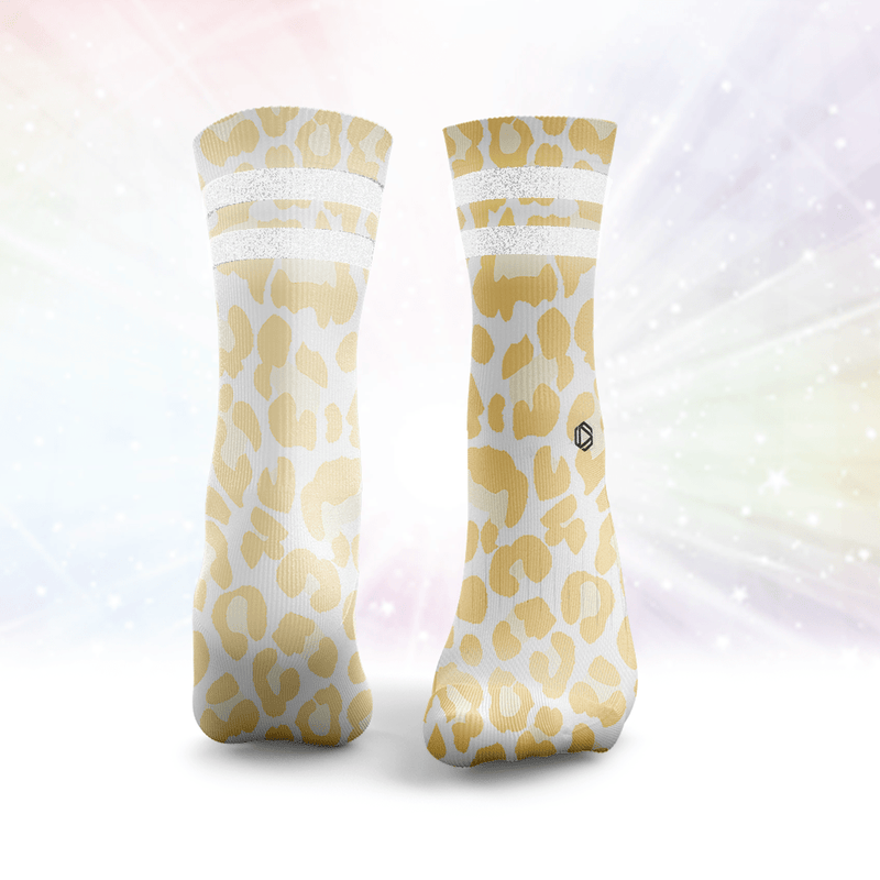 Leopard Print Glitter Socks