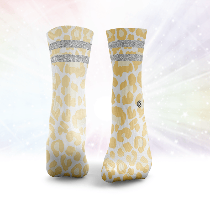 Leopard Print Glitter Socks