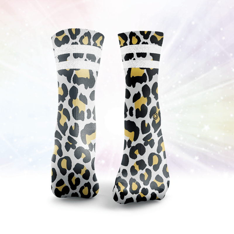 Leopard Print Glitter Socks