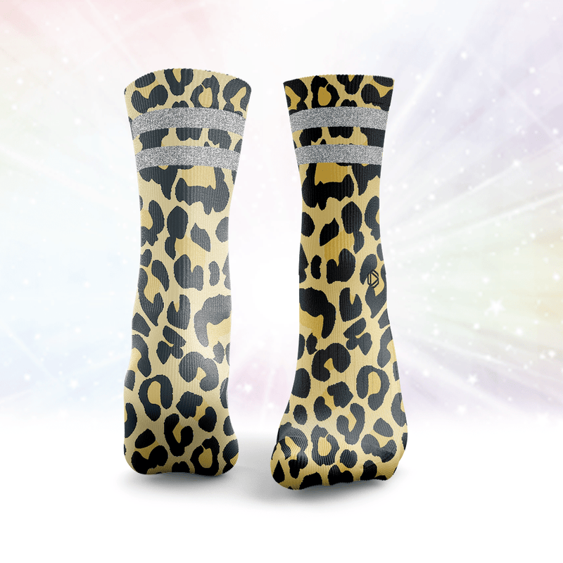 Leopard Print Glitter Socks