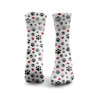 Paw Print Hearts Glitter Socks