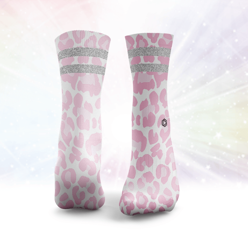 Leopard Print Glitter Socks
